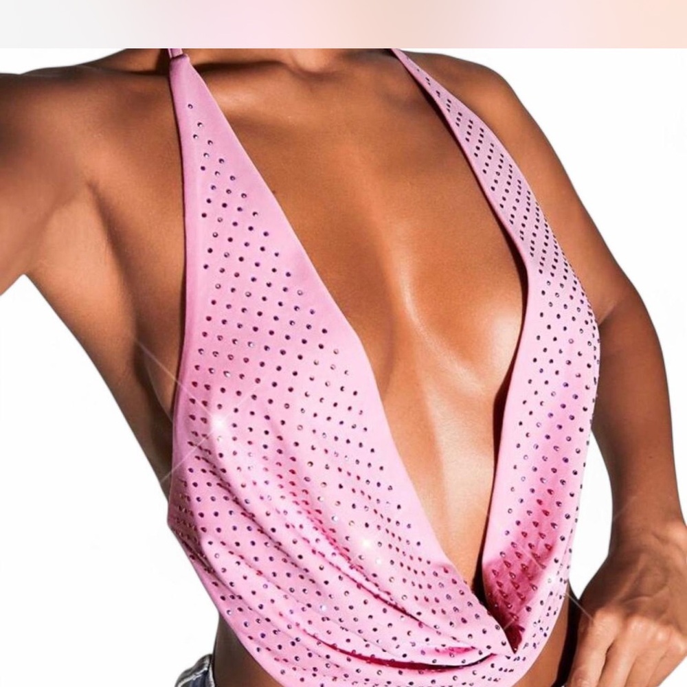 Pink halter top